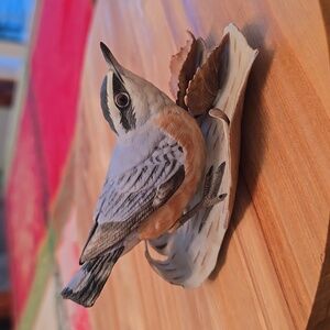 1980's Lenox Fine Porcelain Garden Bird Collection Red Brested Nuthatch